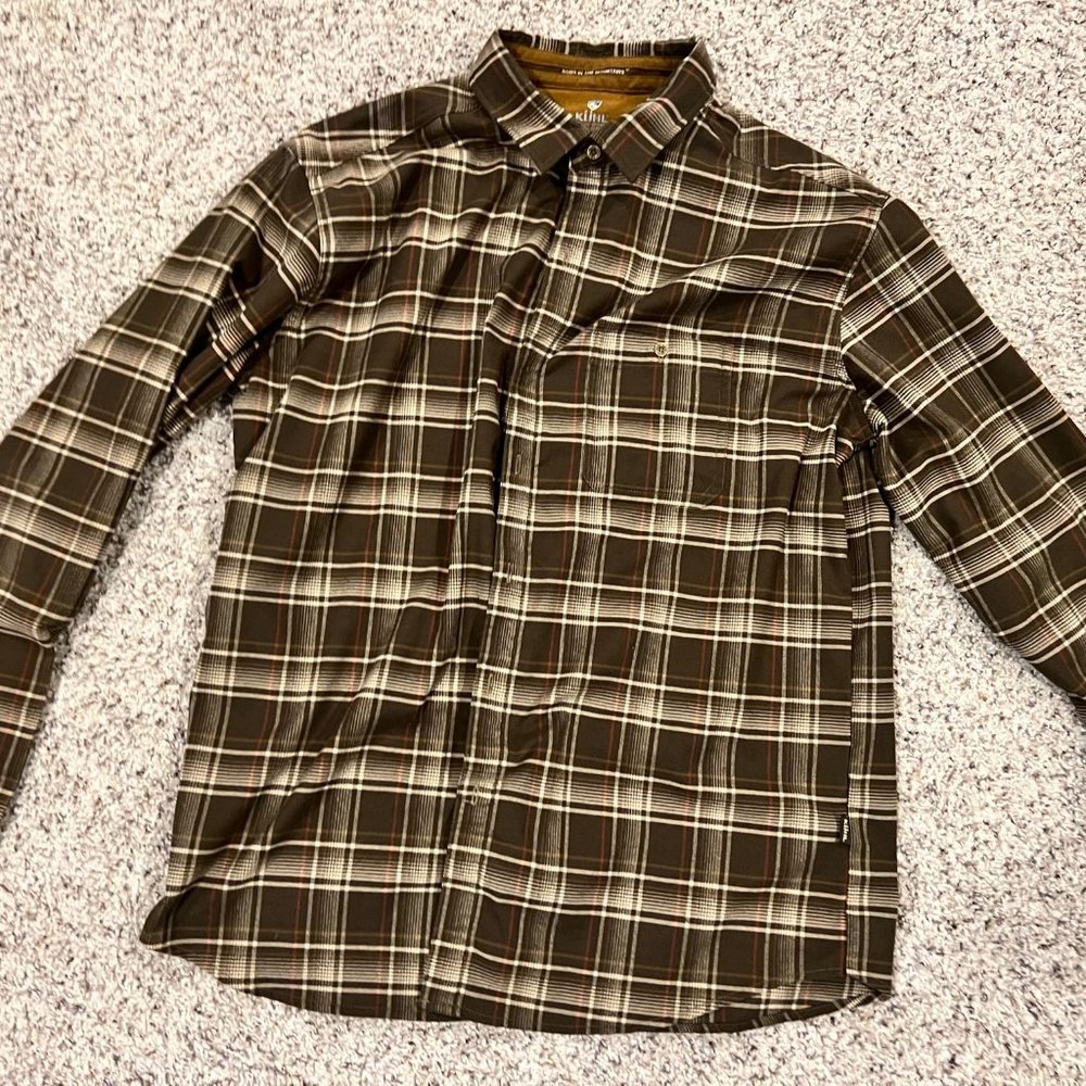 KUHL Men's flannel XL Brown Plaid